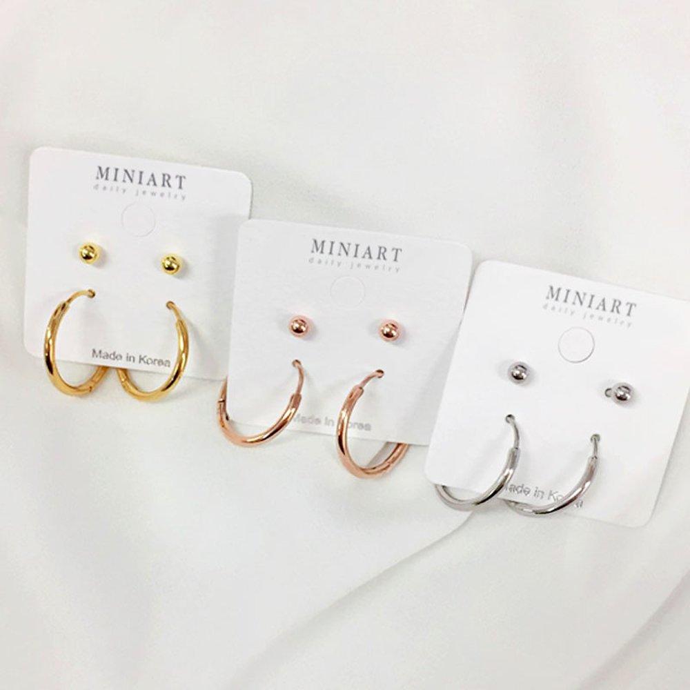 Ball piercing + ring piercing [sold as a pair]