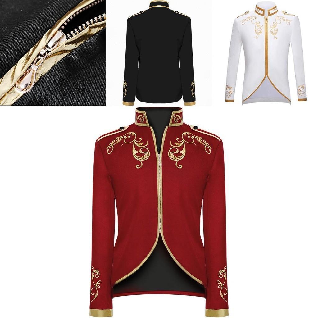 Squisito Blazer da Uomo Principe di Palazzo Con Ricami Dorati Perfetto Per Costume di Halloween