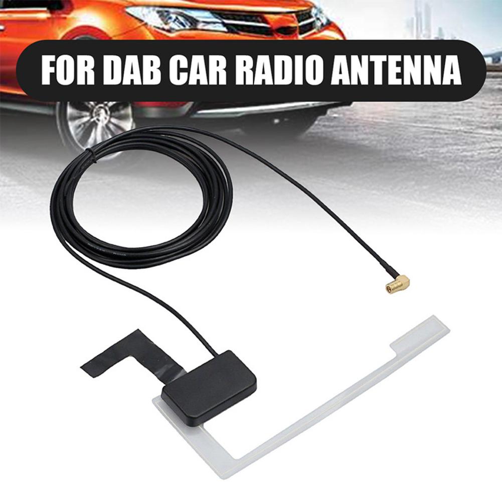 Digital Radio Antenna with SMB Adapter Window Roof Windshield Antenna DC 5V DAB + Antenna Hidden Adhesive for Auto ATV Car Truck