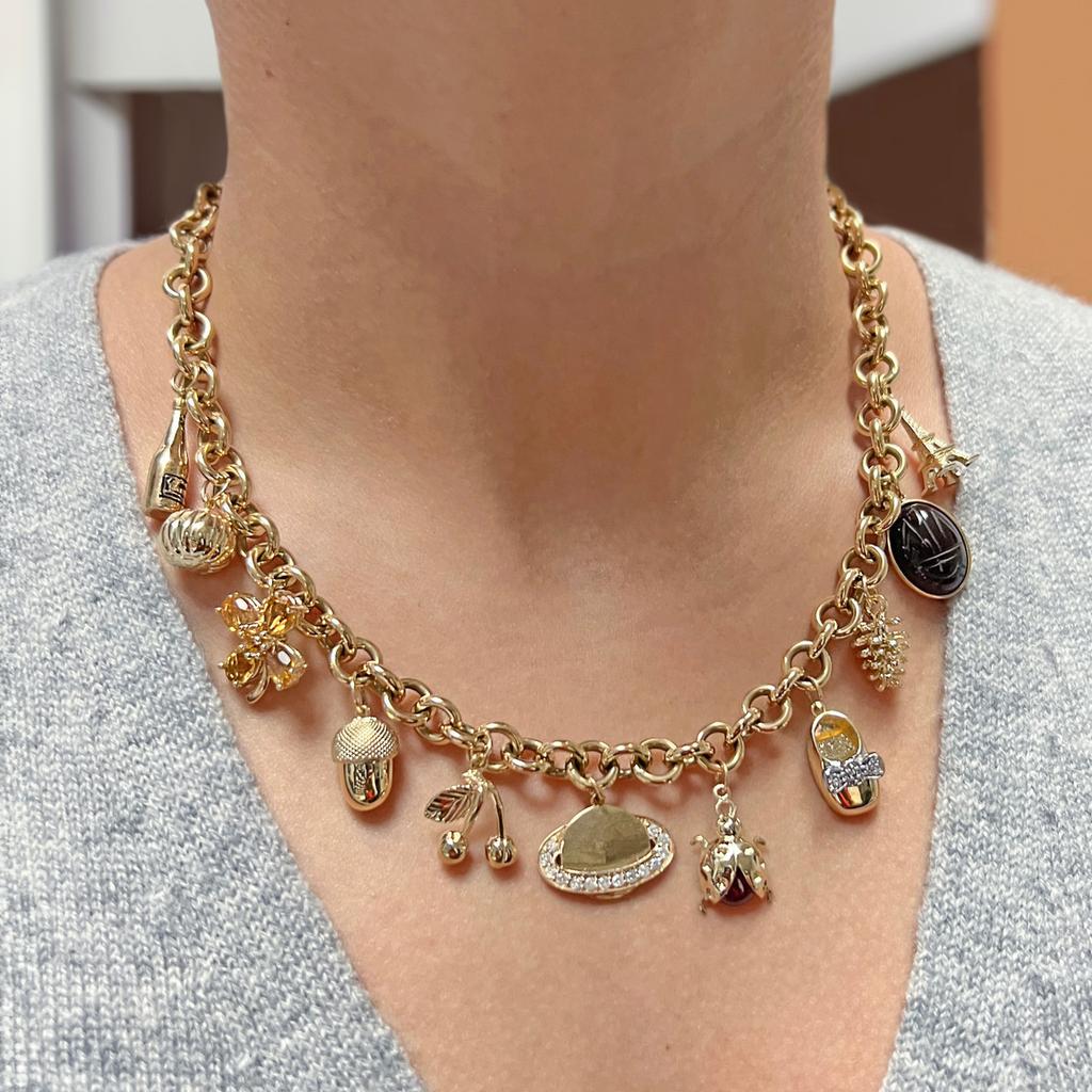 Y2K Cute Fruit Strawberries Cherries Avocados Lemons Charm For Women Stainless Steel Gold Color Pendant DIY Making Accessories