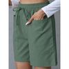 Summer New Style, Loose Fit, Linen, Casual Shorts, Solid Color, Plus Size, High Waist, Wide Leg Pants for Women