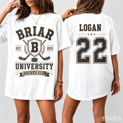 Off Campus Briar University Hockey Club Logan T-shirts Men Women Summer Cotton Y2K Clothing Short Sleeved Top