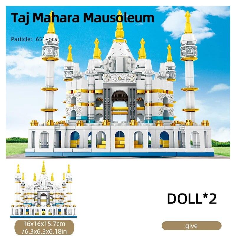 651PCS Taj Mahal Model Building Blocks World Famous Attraction Assemble Bricks Creative Bedroom Decoration Kids Christmas Gifts