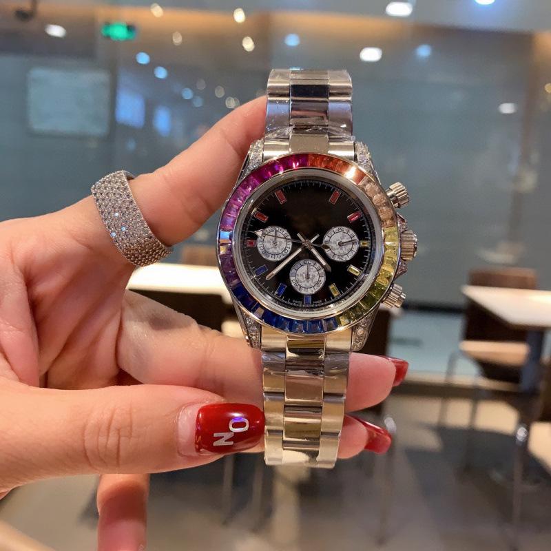 

Мужские часы Laojia Rainbow Daytona: Циферблат с бриллиантами, Многофункциональные, Корпус Oyster, Механические, Водонепроницаемые
