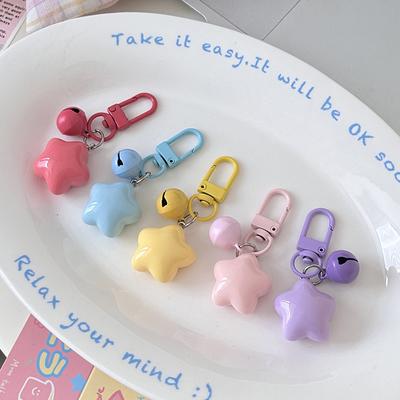 Porte-clés étoile coréenne Kawaii à cinq branches, pendentif pour sac à dos, accessoires pour téléphone, cadeau pour couple