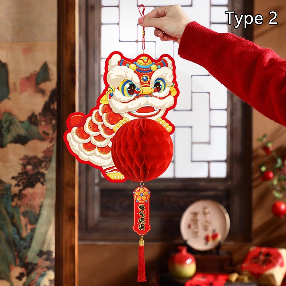 Spring Festival 2026 Lantern Ornament Tassel New Year Decorations Honeycomb Lantern Hanging Spring Festival Pendant
