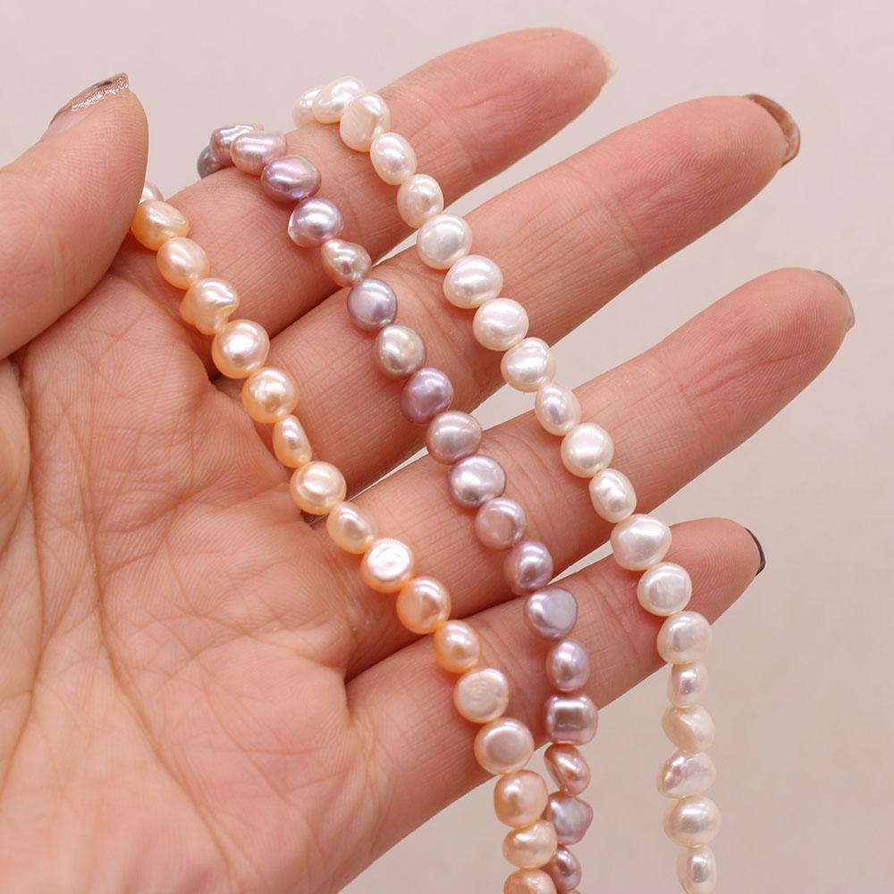 1String, Nugget Pearls, 5–6 Mm, Boho Natural Freshwater Pearl Beads, for DIY Necklaces, Bracelets, Anklets, Jewelry Making, 36cm