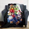 Super Mario Bros Adventure Flannel Blanket Super Soft Warm Cozy Blanket For Sofa Bed Office Travel Allseason Home Decor Gift