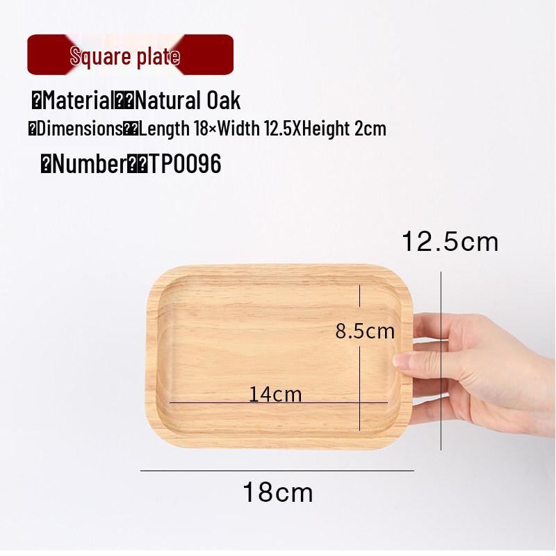 Japanese-Style Solid Wood Rectangular Tea and Cake Tray