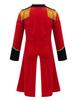 Boys Circus Costume Set Long Sleeve Stand Collar Tassel Shoulder Tailcoat Hat Magic Wand Gloves Performance