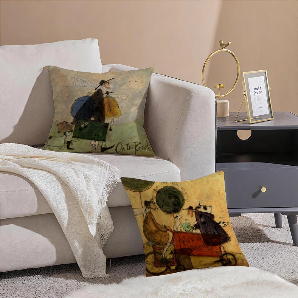 Psam Toft Art Pillow Case Pattern Printed Pillowcase For Living Room Sofa Cushion Cover & Bedroom Decor