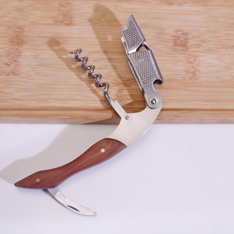 Cross Creative Solid Wood & Stainless Steel Wine Corkscrew Knife