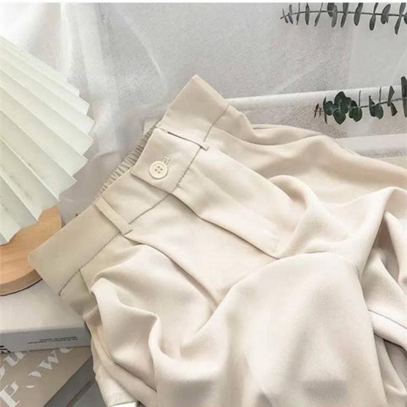 Nuovi pantaloni casual a gamba larga dritta, larghi e sottili, a vita alta, design coreano, di tendenza, di nicchia, per primavera e autunno