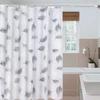 1pcs EVA Ptinted Leaf Shower Curtain Liner Translucent Water Repellent Bathroom Curtains  PEVA Eco-Friendly