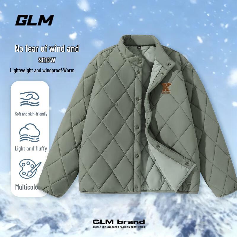 

GLM Men s Retro Diamond Padded Stand-Collar Jacket L