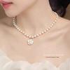 Camellia Pearl Necklace: Elegant 2026 Collarbone Chain for Women - Niche Design, High-End Feel.