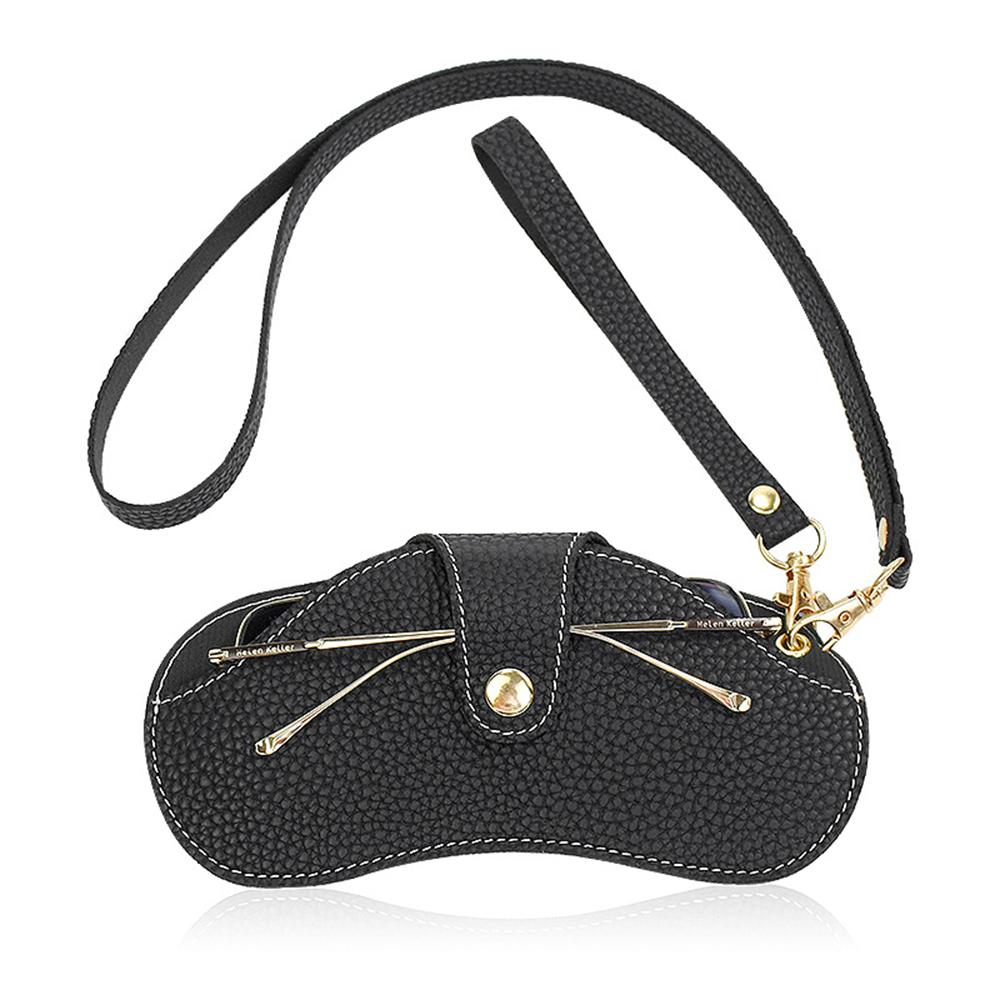 Retro PU Leather Handmade Glasses Bag Sunglasses Case Portable Myopia Frame Protector Simple Hanging Neck Wrist Storage Box