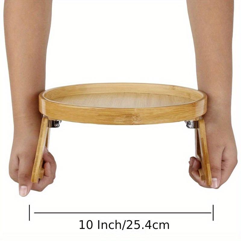Bandeja Plegable de Madera para Reposabrazos de Sofá, Disco Portátil para Sofá Perezoso para Sala de Estar