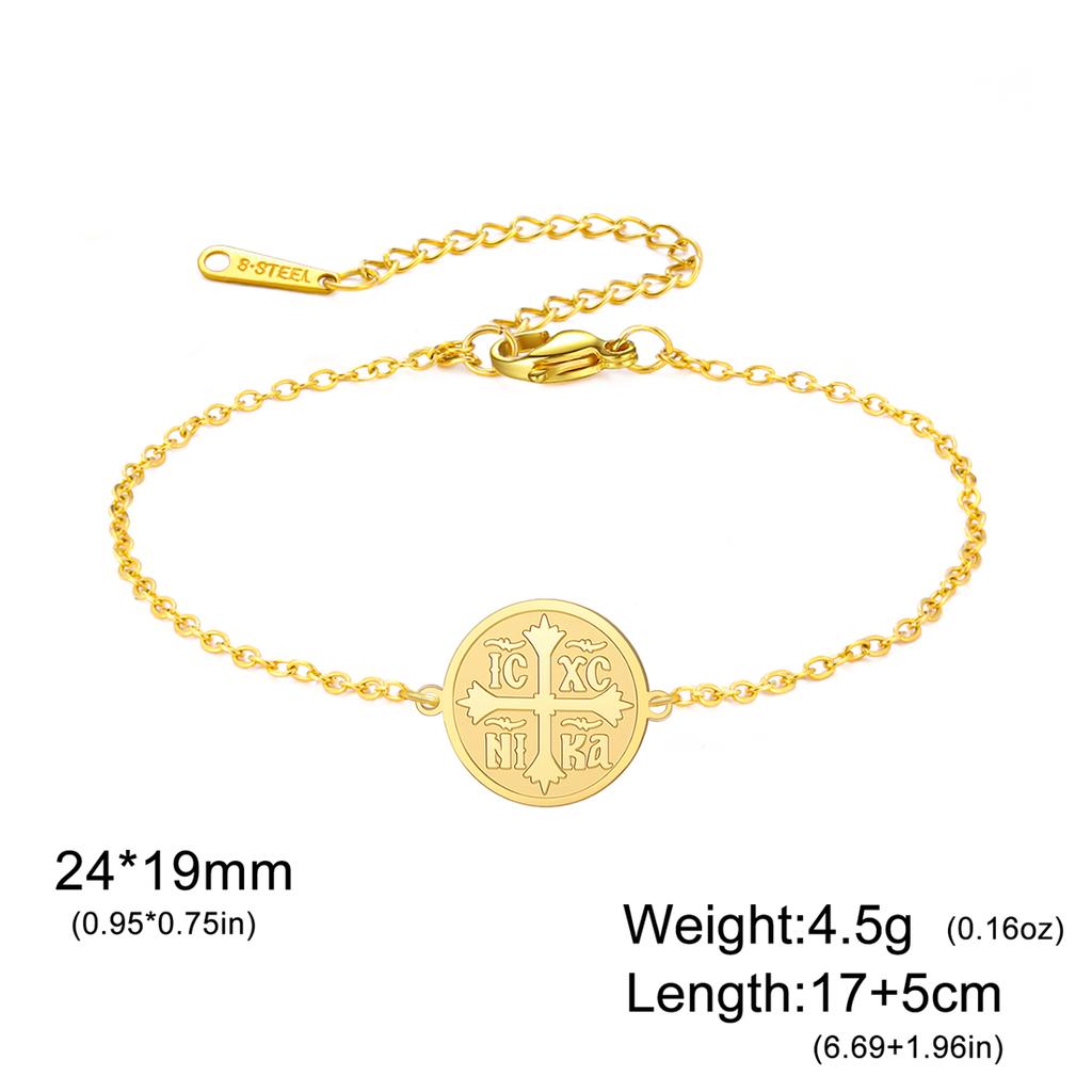 IC XC Punk Cross Seal Bracelets for Women Men Stainless Steel Orthodox Prayer Bracelet Christian Amulet Jewelry Gift