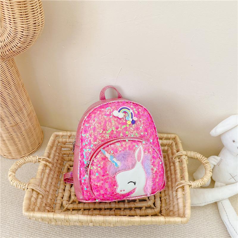 New Stylish Princess Backpack For Kids With Sparkling Sequins Lightweight Cute Design