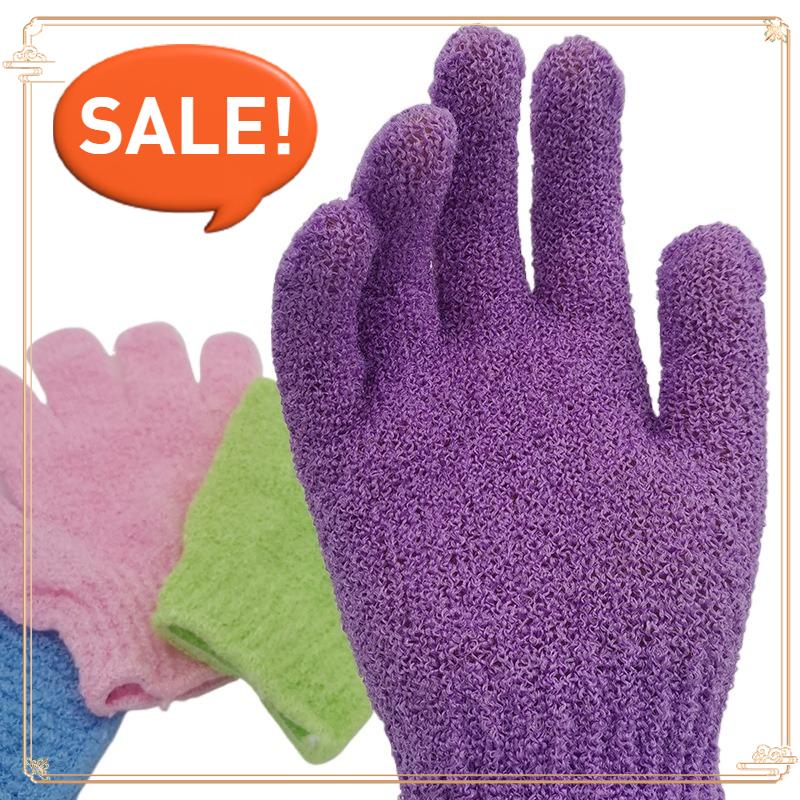 Seiden-Nylon 5-Finger Peeling-Handschuhe Beidseitige Körperpeeling-Handschuhe für Männer & Frauen Starke Peeling-Kraft für Rücken & Tote Haut