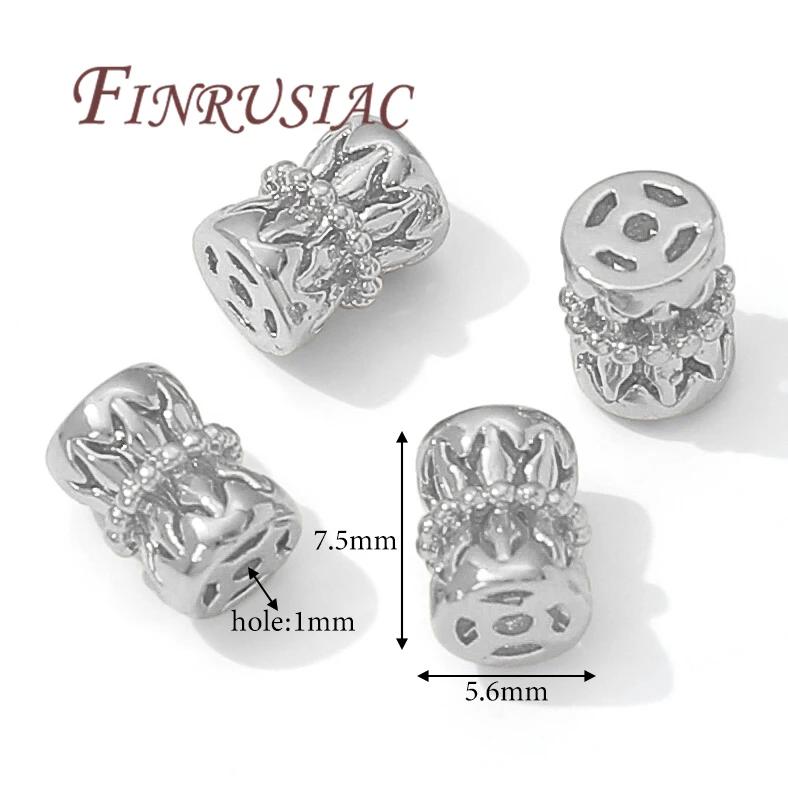 18K Gold Plated Metal Bead Separators For Bracelets,Weave Pattern Beads,Spacer Beads For Jewelry Making DIY Accessories