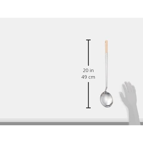 Endo Shoji Commercial Chinese Ladle, Medium, 18-0 Stainless Steel Body with Beech Handle, Made in Japan, ATY11002