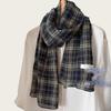 Xinjiang Xizang Travel Cotton and Linen Scarf Women's Retro Soft Skin-friendly Shawl Large Size Literary Classic Plaid Scarf