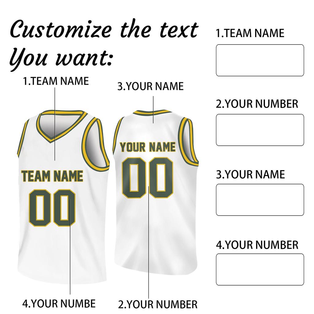 Custom Basketball Jerseys Personalized Printed Team Name & Number Sports Uniform For Men Women Youth