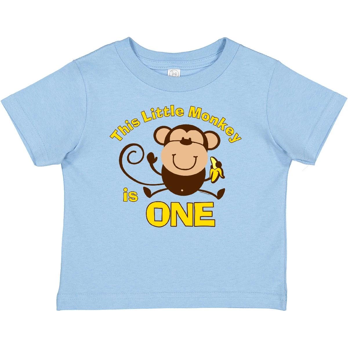 Inktastic Little Monkey 1st Birthday Boy Baby kids boys T-Shirt Boys Jungle Safari Banana 150