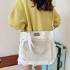 Zipper Transparent Pocket Handbag Large Capacity Canvas Shoulder Bag Sweet Itabag  Girl