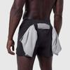 Men Quick Dry Running Shorts Elastic Waist Drawstring Split Hem Gym Wear