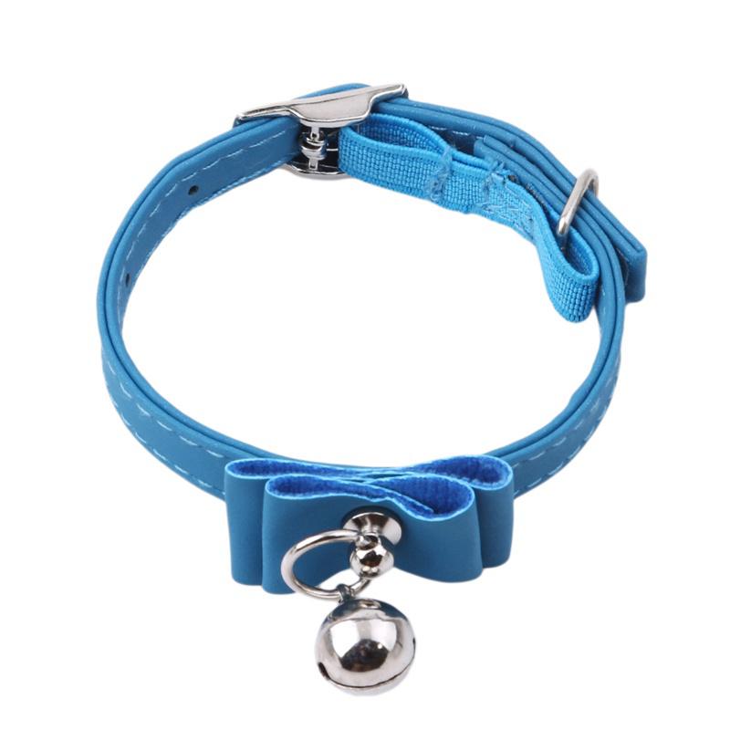 Pet Dog Cat Collar Fiber Adjustable Collars with Bells Bow Tie Necklace