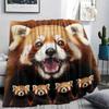 1Pc Red Pandas Mink Print Flannel Blanket, High Quality Comfortable for All Seasons, Home Decor, Warmth and Comfort, Perfect for Gifts