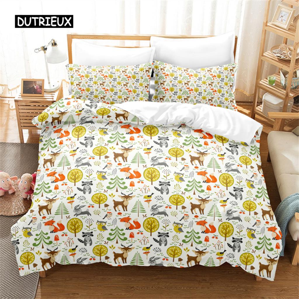 Simple Cartoon Pattern Bedding Set Duvet Cover Set 3d Bedding Digital Printing Bed Linen Queen Size Bedding Set Fashion Design