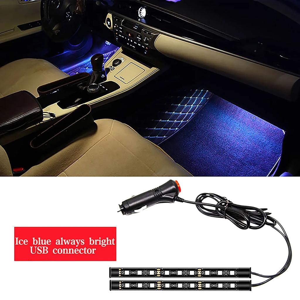 12V Car Footwell LED Lights - Music Sync, Overload Protection, Cigarette Lighter Powered
