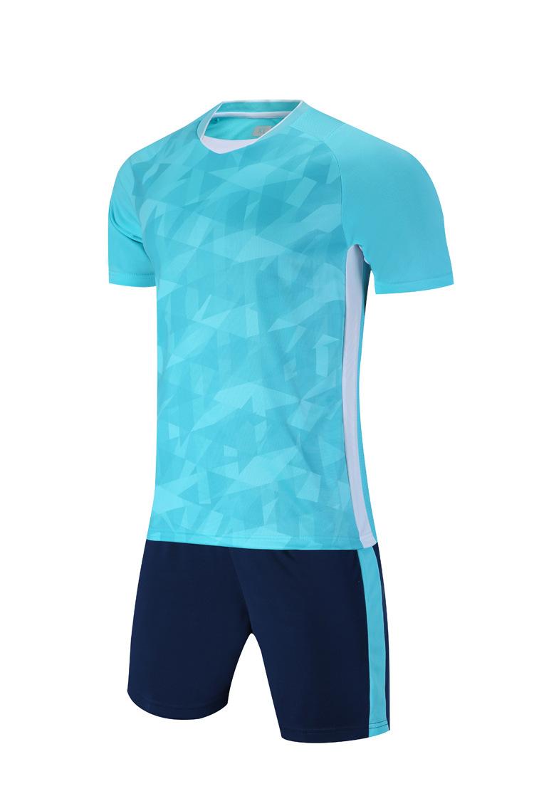 

Soccer Uniform Set Male Printed Adult Children Soccer Sportswear Competition Team Uniform Jersey Soccer Shirt Soccer Clothes 3xs (children 120-130) светло-синий