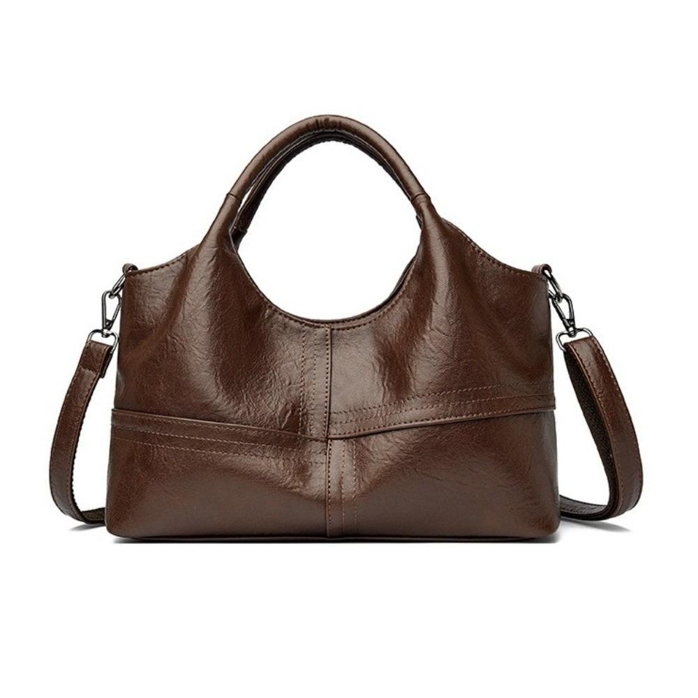 Elegant Soft Leather Crossbody Bag Multi-Compartment Large Capacity Shoulder Bag Handle Messenger Bag Female