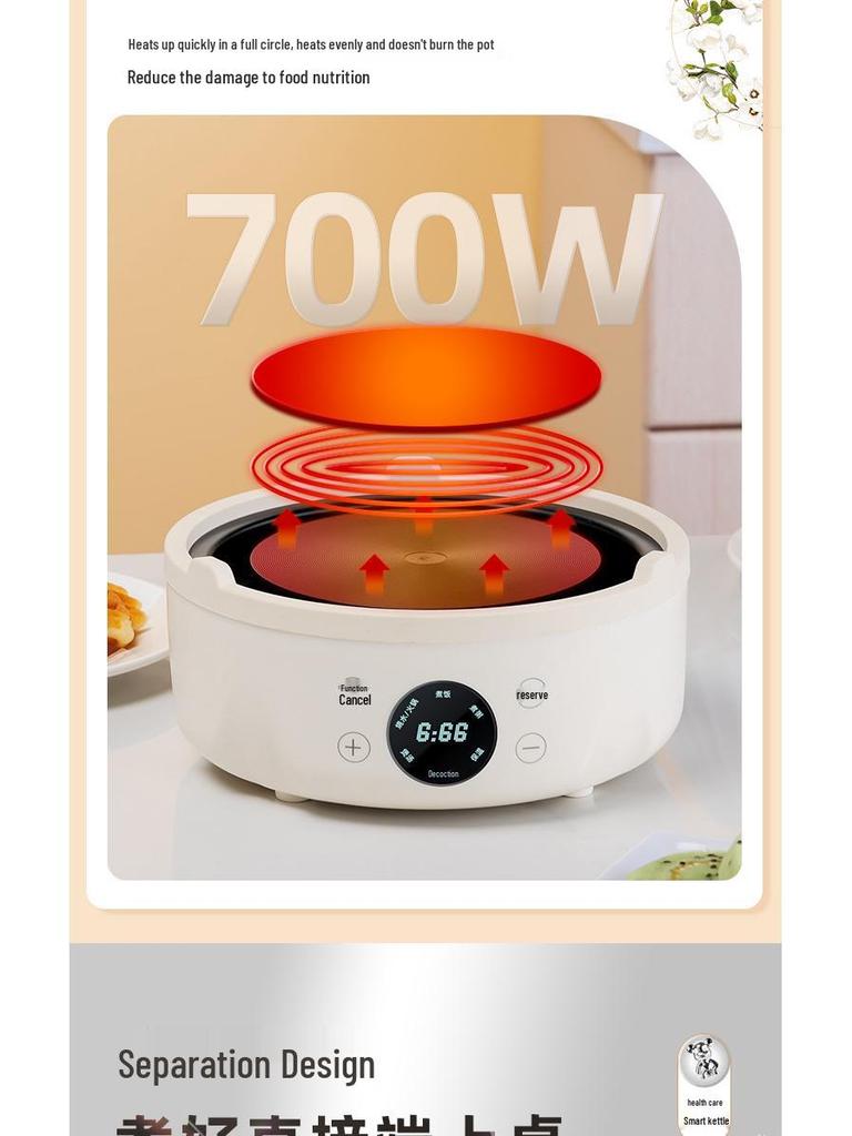 Health Pot: Multi-Function Electric Kettle for Chinese Medicine, Tea, Soup, and Porridge with Thickened Glass and Fully Automatic Features.