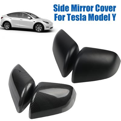 Replacement Decroration Carbon Fiber Side Rearview Mirror Cover Wing Side Mirror Cap For Tesla Model Y Car Accessories 2Pcs