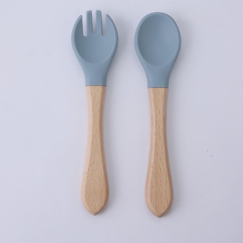Children's Silicone Divided Plate Set: Food-Grade Tableware with Fork & Spoon for Babies and Toddlers