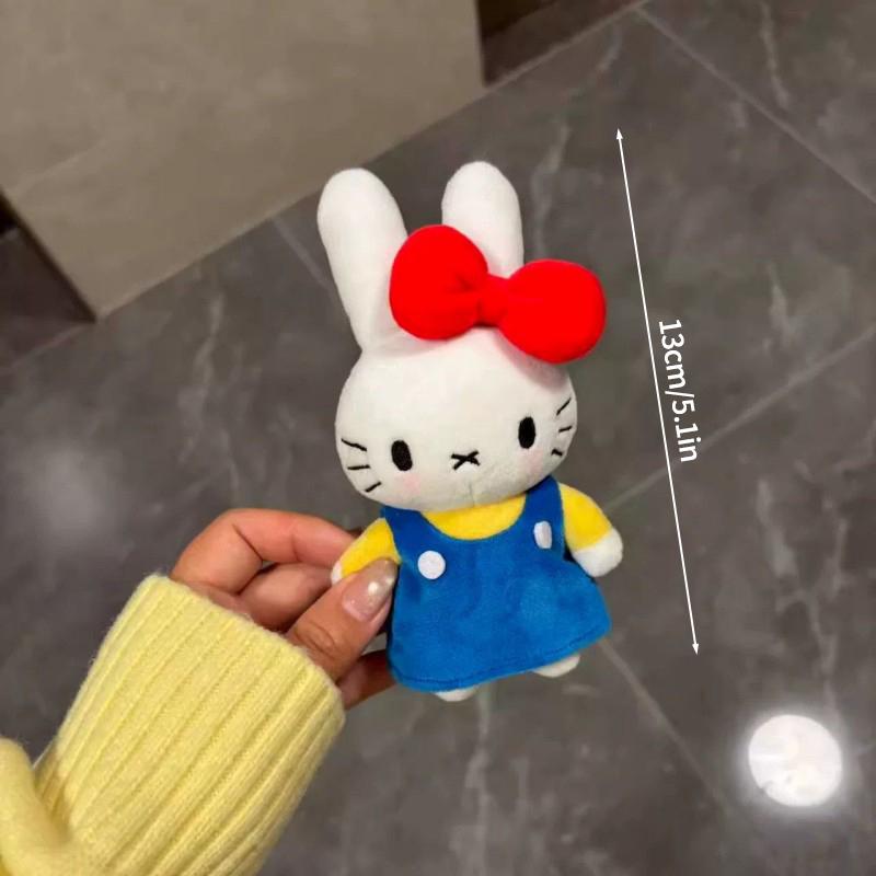 Plush Cute Rabbit Doll Cute Plush Backpack Pendant Rabbit Doll Keychain Bunny Keyring Backpack Hanging Decoratiion Birthday Gift