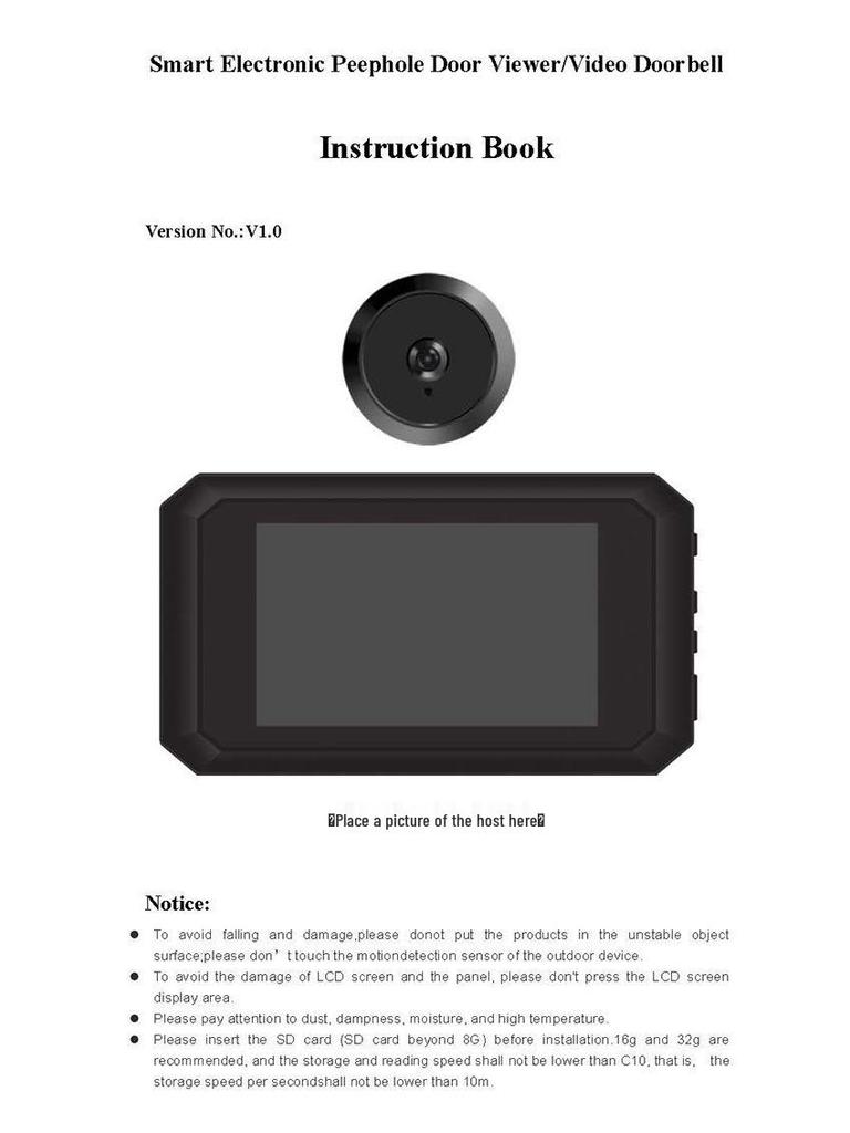 Smart HD Video Doorbell with Anti-theft Features and Human Motion Detection