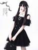 Qichenk Gothic Lolita Halloween Skirt Mini Princess Size M Dress, Cosplay, Women's, Stylish, Cute, Set, Girly, Lolita, Style, Black, 01,