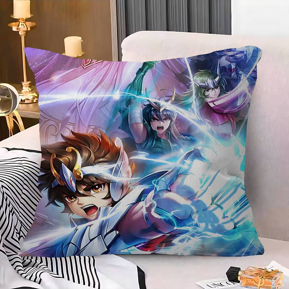 Japanese Hot Anime S-Saint Seiya Personalized Picture Text Home Decorative Pillows Household Gifts 45x45cm