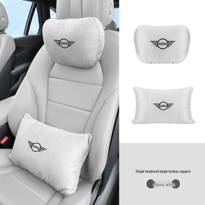 Supporto per la testa e lombare per auto BMW Mini: Cuscino in Camoscio per la Protezione di Collo e Schiena