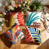 4 Pcs Bohemian Abstract Plants Single-Sided Printed Pillowcase Cushion Cover,Suitable For Living Room,Bedroom,Car Decoration