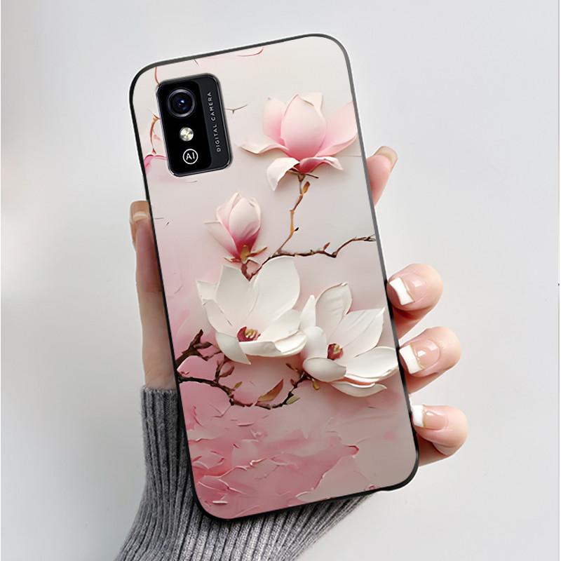 Printing Pattern Case For ZTE Blade L9 Soft Silicone Black Shell Cover Cute Flower Cartoon Casing