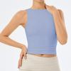 Womens Seamless Double-Layer Yoga Tank Top Tight Fit Breathable Workout Crop Running Gym Dance