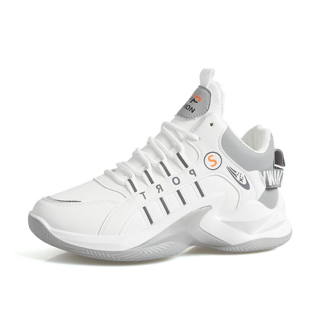Men's Low Top and High Top Sports Shoes -Breathable PU Upper and Lace Up Design, Suitable for Running, Fitness and Daily Wear, Basketball Shoes